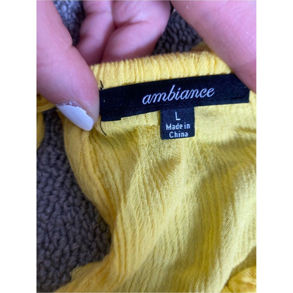 Ambiance Bright Yellow Halter Crop Top- Summer Beach Vacation Spring - Picture 5 of 5